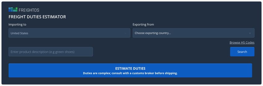 import duty calculator