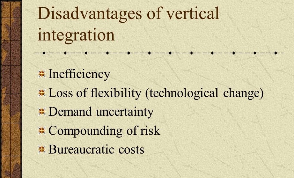 disadvantages of vertical integration