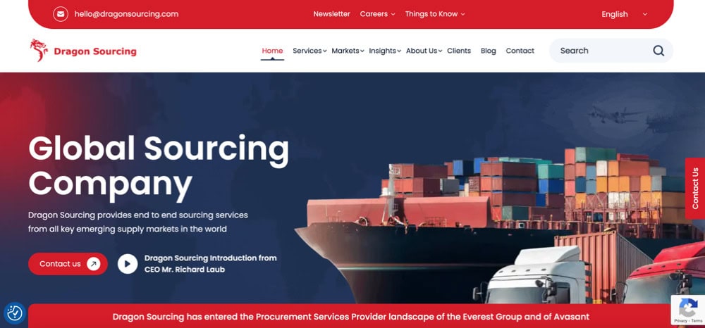 dragon sourcing homepage