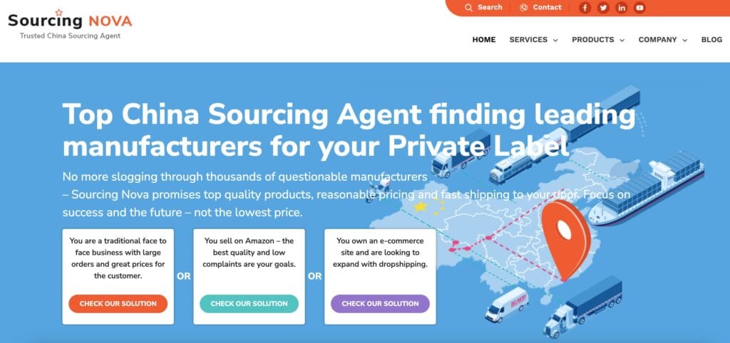 sourcing nova homepage