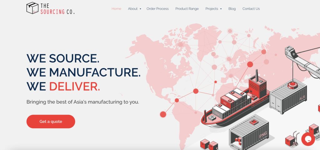 the sourcing co. homepage
