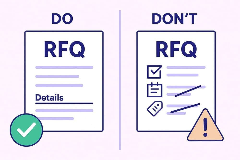 Do vs don't RFQ form illustration
