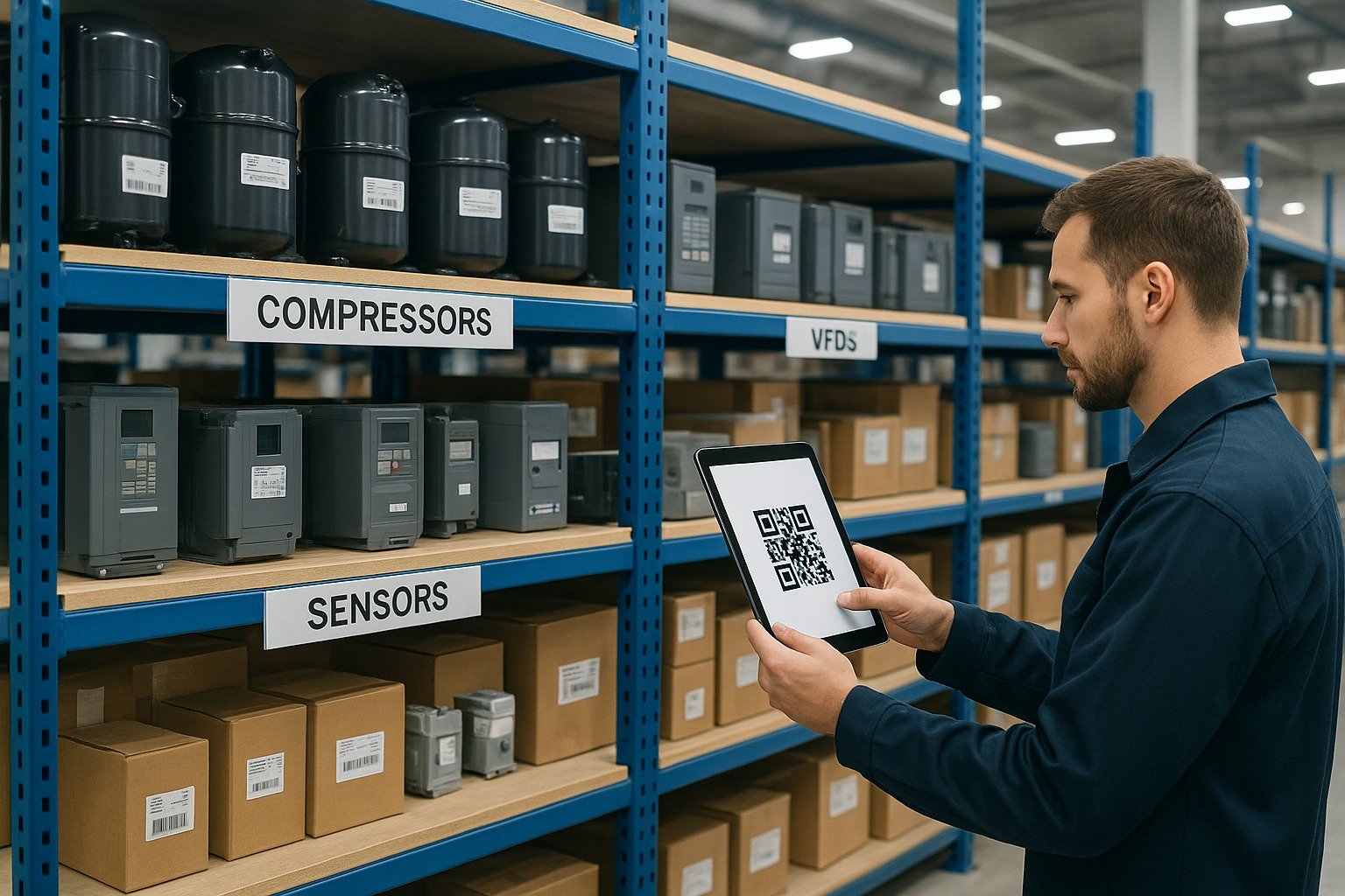 HVAC spare parts inventory planning illustration